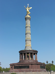 siegessäule, berlin, landmark, monument, gold else, attraction, pillar