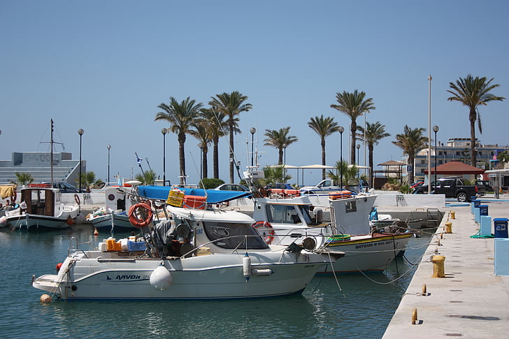 Harbor, łodzie, Port, Marina, Grecja, Wyspy greckie, Kos
