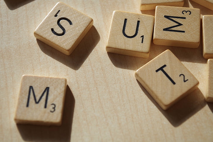 Scrabble, játék, csempe, véletlenszerű, szó, játék, puzzle