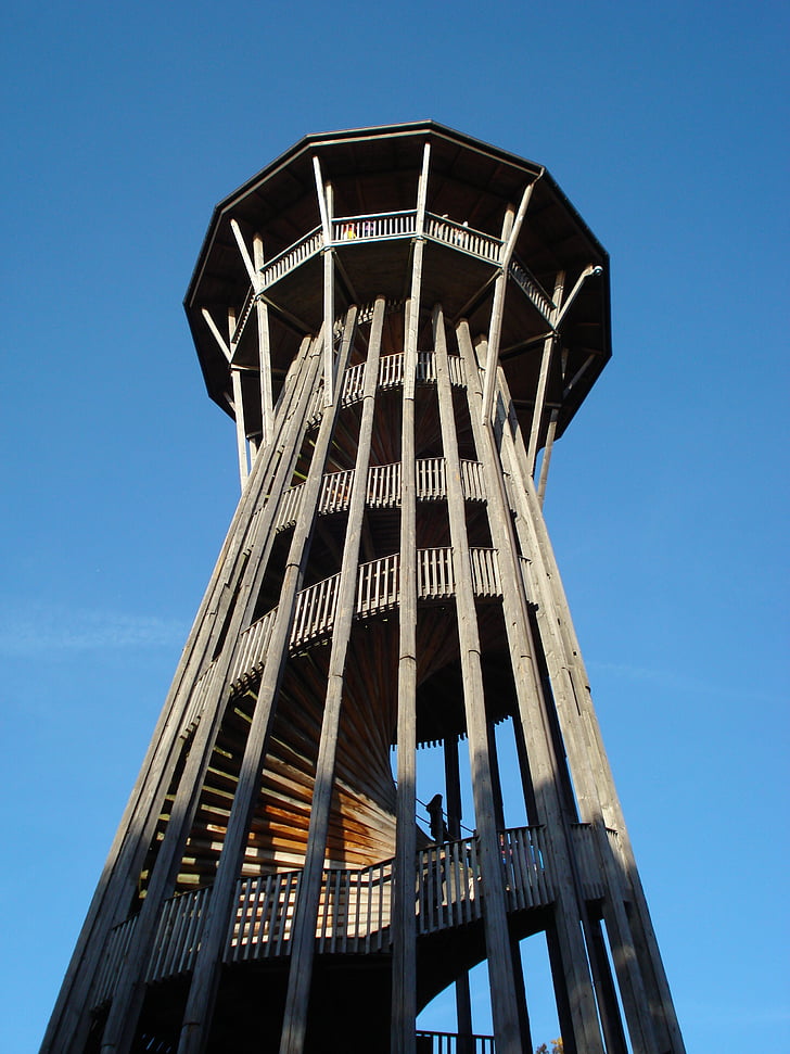 Torre, sauvabelin, Lausanne, Suiza, Torre de madera, escaleras, madera
