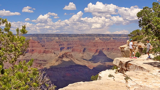 USA, Grand canyon, Sky, moln, landskap, Canyon, naturen