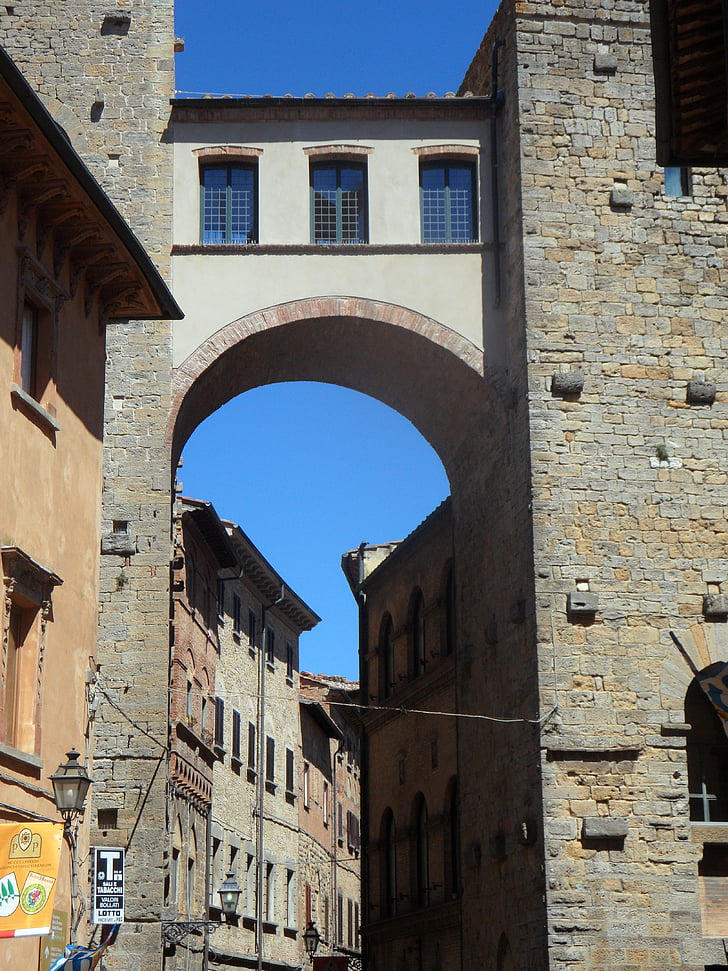 Volterra, Istana, bangunan, abad pertengahan, arsitektur, Tuscany, kota tua