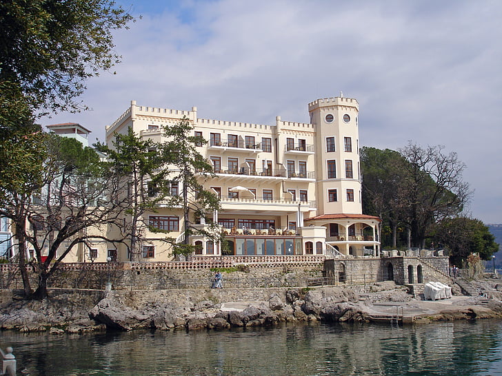 Hotel, Chorvatsko, Hotel miramar, minulost, Evropa, Opatija, Riviera