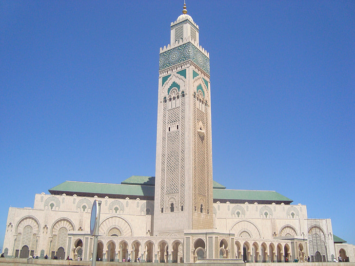 moskén, Casablanca, Marocko, Afrika, Hassan ii