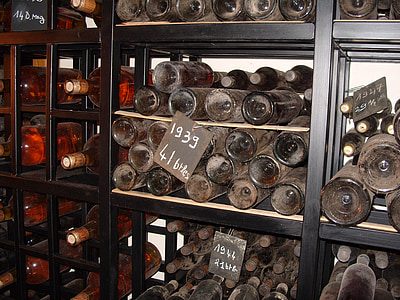 gamla, glasflaskor för vin, vin, flaskor, alkohol, glas, Winery
