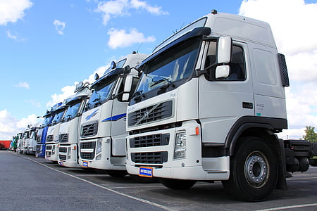 truck, white, vehicle, transportation, freight, transport, white van
