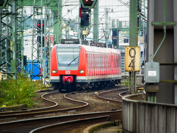 火车, 铁路, gleise, 轨道交通, 上部的线, s bahn
