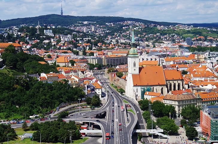 Bratislava, Slovakien, St martin's cathedral, sökväg, transport, staden, Radio
