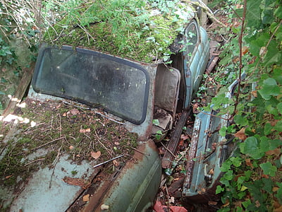 oldtimer, garage fund, auto, old, classic, garbage, car