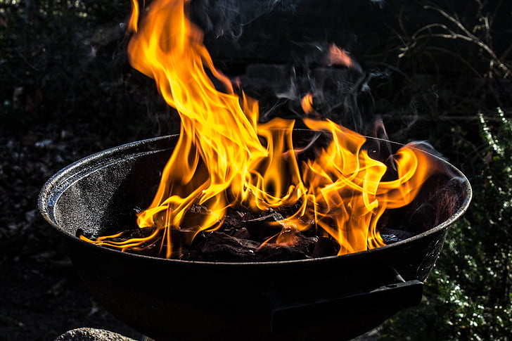 fire, flame, barbecue, hot, burn