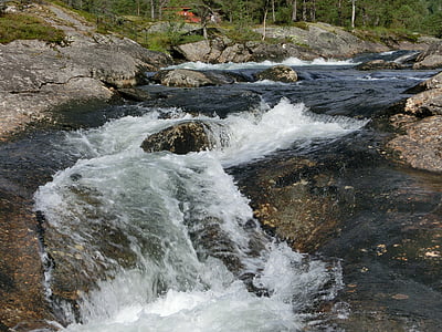 vattenfall, Heide, naturen, norr, Norge, vilda