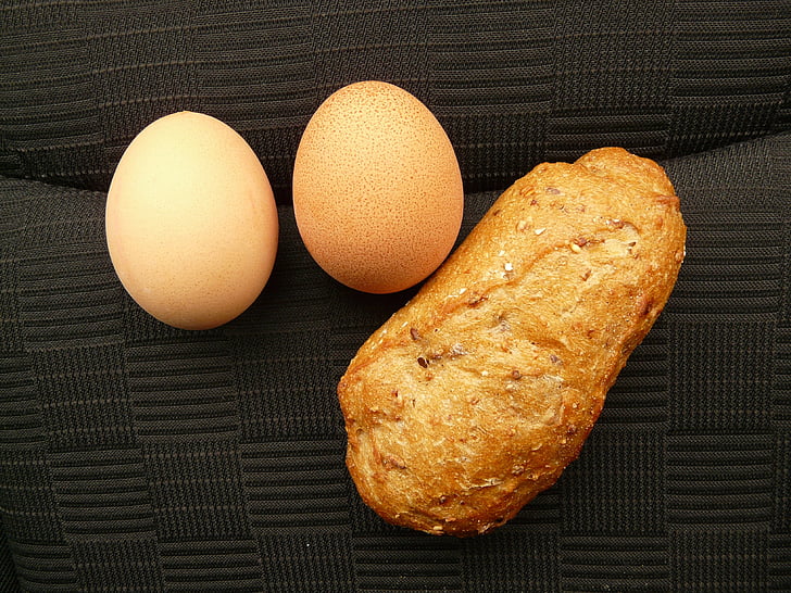 večernje, doručak, jaje, kruh, role, probuditi, jesti