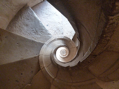 spiral, trapper, slottet tempelridderne, Portugal, trapp, arkitektur, spiraltrapp