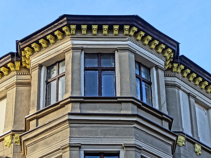 sienkiewicza, bydgoszcz, windows, architecture, relief, building, facade