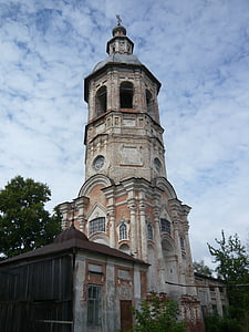 Kellotorni, voskresenskay kirkko, Ostaškov, muistomerkki, Spire, Steeple, arkkitehtuuri