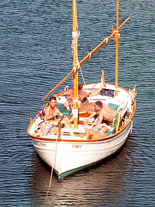 barca a vela, per ancoraggio, fortuna, relax, resto, tranquillo, soleggiato