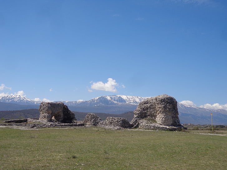 Αρχαιολογικός χώρος, λ ' Άκουιλα, Αμπρούτσο, Ιταλία, εθνικό πάρκο του Αμπρούτσο, Μνημείο, πόλη