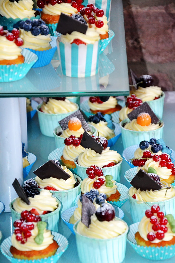 cake, cupcake, pastry, fruit