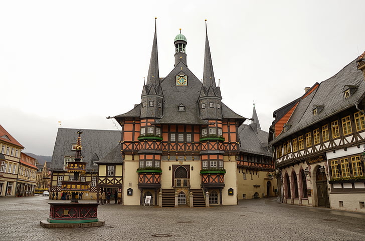 wernigerode, town hall, resin, old town hall, truss, old town, romantic