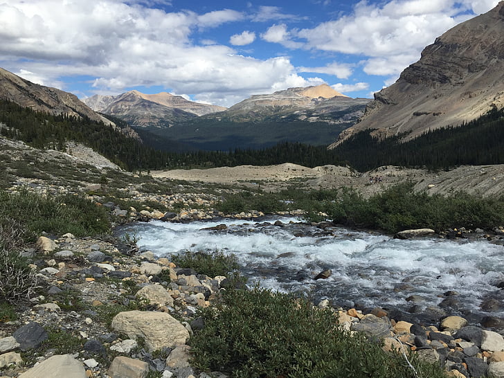 Banff, Scenic, Vista, upes, Alberta, Kanāda, kalns