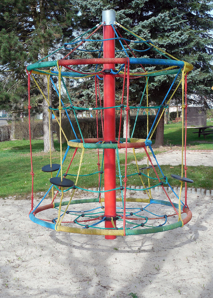 playground, game device, klettergerüst, play, climb, balance, sand