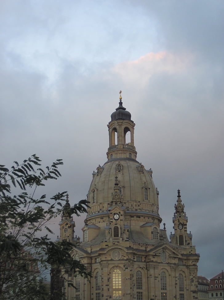 Dresden, Frauenkirche, arsitektur, Gereja, kota tua, Saxony, Steeple