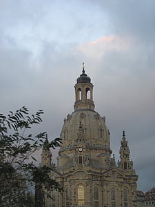 Drezda, Frauenkirche, építészet, templom, óváros, Szászország, Steeple