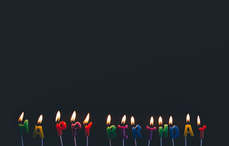 šťastný, narodeniny, Stick, osvetlené, sviečky, príležitostiach, udalosti