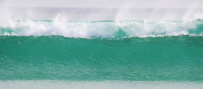 wave, sea, ocean, crusher, spray, foam, turquoise