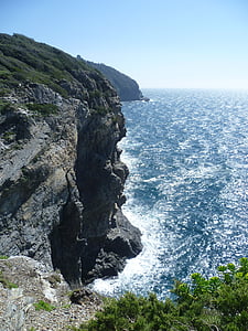sea, rock, abyss, mediterranean, france, coast, cliff