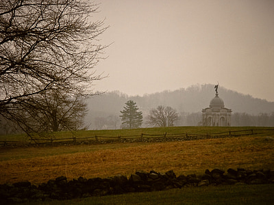 Gettysburg (Pennsilvània), Pennsilvània, camp de batalla, paisatge, cel, núvols, Guerra Civil