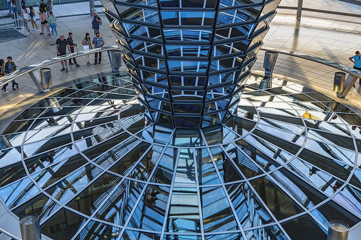 Berlin, Bundestag, miroir, Reichstag, bâtiment, architecture, dôme en verre