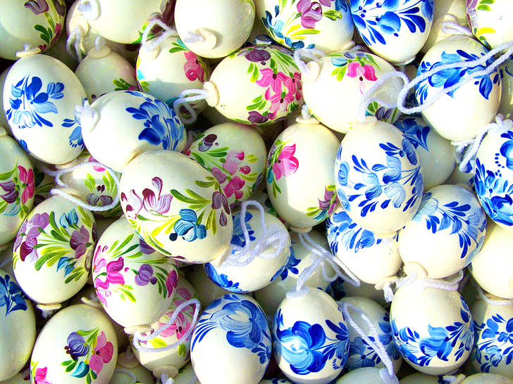 huevos de Pascua pintados a mano, huevos de Pascua, Semana Santa, culturas, decoración, multi coloreada
