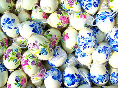 hånd-malede påskeæg, påskeæg, påske, kulturer, dekoration, multi farvet