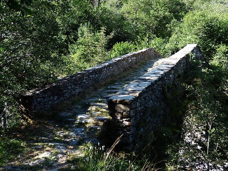 мост, каменен мост, далеч, пътека, Steinig, tanarello, Понте tanarello