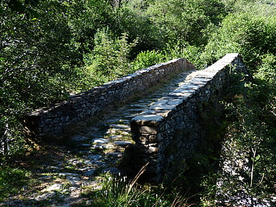 мост, каменен мост, далеч, пътека, Steinig, tanarello, Понте tanarello