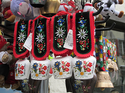 switzerland, cow bell, market, traditional, souvenir