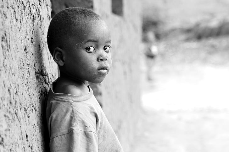 Afrika, děti, děti, vesnice, Uganda, mbale, dítě