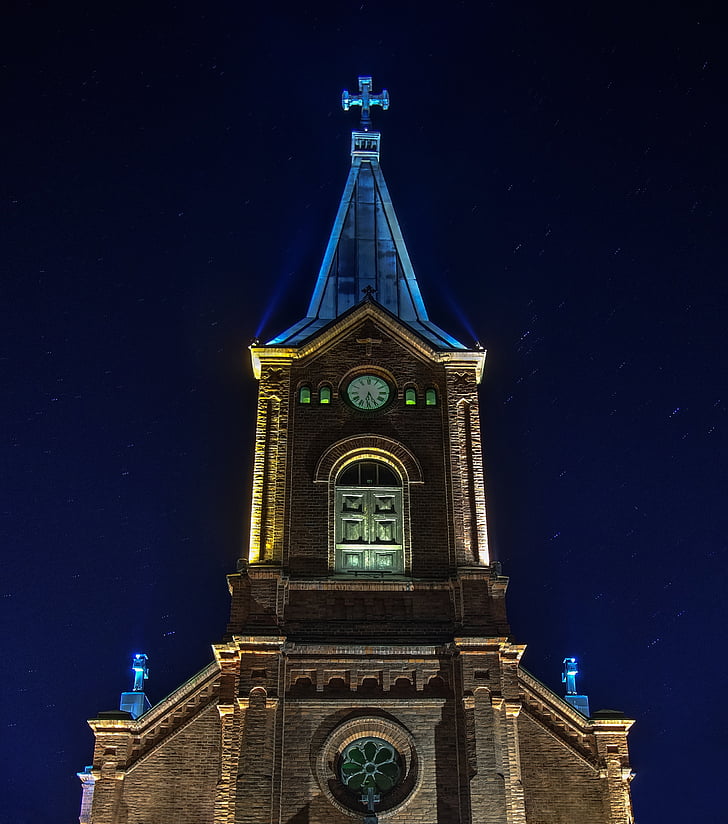 bažnyčia, pastatas, dangus, bokštas, mėlyna, Suomių, religija
