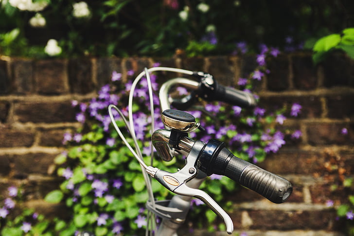 bonica, campana, bicicletes, bicicleta, manetes fre:, close-up, color