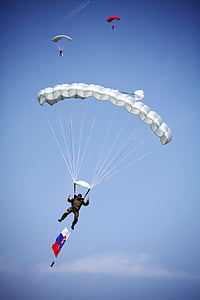 Paralotniarstwo, Airshows, Sliač, Słowacja, spadochron, zastaw