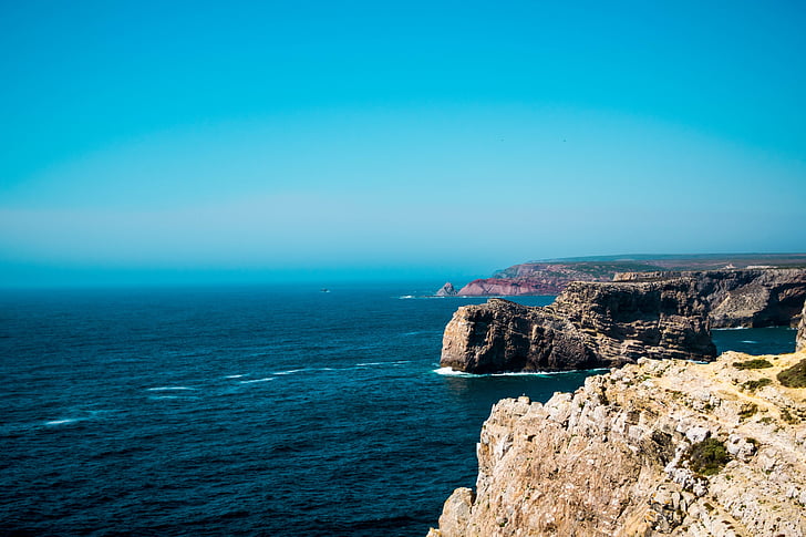 Cliff, Rock, Ocean, Sky, vand, blå, horisonten