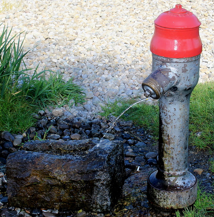hidrant, Fontana, vode, protok, kamena, biljka, obale kamenjem