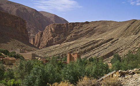 Gorges du dades, Dades gorge, Marokko, landskab, høje bjerge, Plateau
