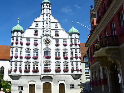 town hall, renaissance town hall, renaissance, facade, historically, building, architecture