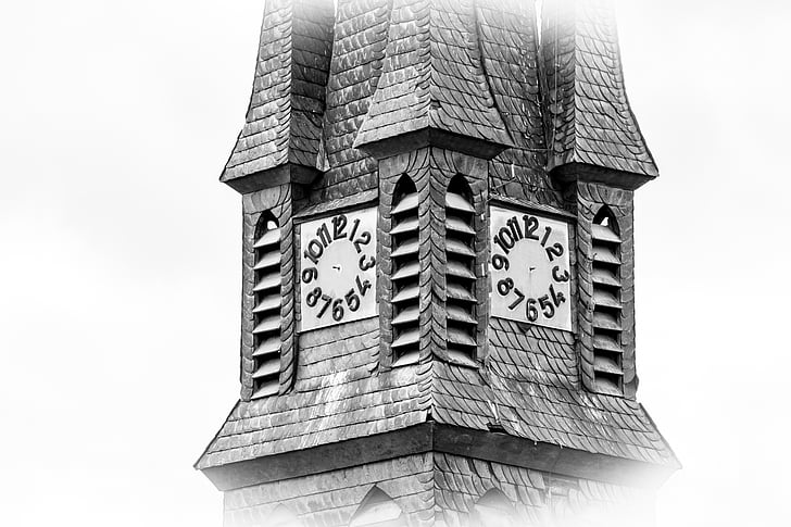 steeple, horloge, Église, architecture, ancien bâtiment, vieux, Historiquement