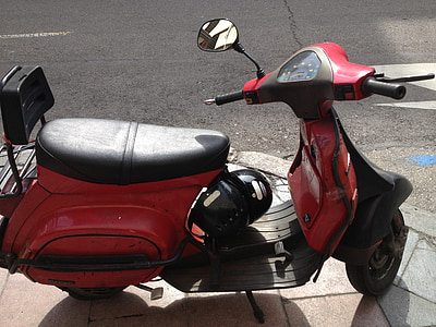 scooter, rosso, moto