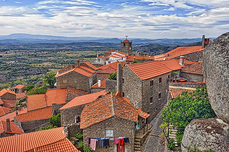 roofing, tiles, red, village, landscape, rooftops, mediterranean