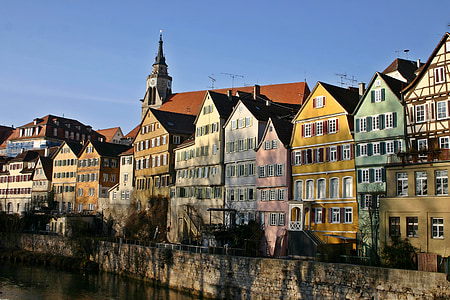 Tübingen, Neckar, ngôi nhà, phố cổ, cũ, trong lịch sử, kiến trúc