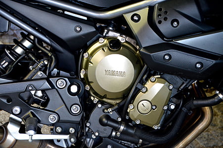 Yamaha, moto, moteur, vis, Voir les détails, gravant en refief, retouche d’image